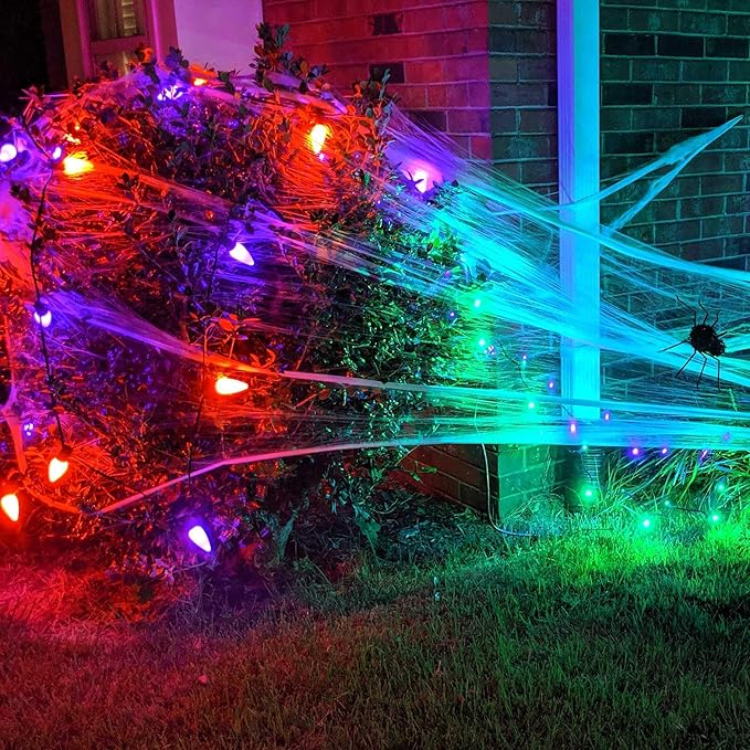 Wintergreen Lighting OptiCore 25 Count C9 Purple Smooth Finish LED Christmas Bulbs, Premium Heavy Duty E17 Base Outdoor Christmas Lights Replacement Bulb, Halloween Decorations