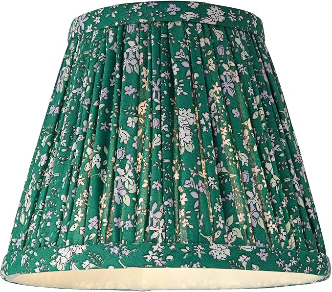 Springcrest Nelle Green Violet Floral Cottage Core Pleated Shade 3.5x6x5 (Clip-On) - Springcrest