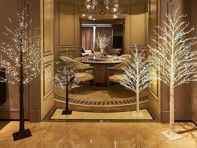 LITBLOOM Lighted Willow Branches Iredescent Glittered 32IN 120 LED with Timer Battery Operated and USB Plug in, Tree Branch with Fairy Lights for Home Room Christmas Decoration