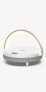 EZVALO Gifts for Women, 4-in-1 Bluetooth Speaker, Bedside Lamp with Wireless Charger, Dimmable Night Light and Phone Holder, Birthday Gifts for Teens, Families and Friends