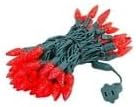 Novelty Lights 24FT 70 LED C6 LED Christmas String Lights, Commercial Grade Outdoor Tree Decorations (Red)