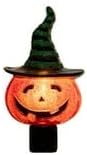 Novelty Lights LED Lamp Pumpkin in Witch Hat Halloween Decoration Night Light with Swivel Plug