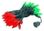 Novelty Lights 24FT 70 LED C6 LED Christmas Light String, Outdoor Christmas Tree Permanent Commercial Grade Decoration (Red/Green)
