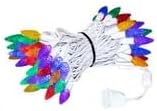 Novelty Lights 24FT 70 LED C6 Christmas String Lights, Outdoor Commercial Grade Tree Decorations, Permanent LED Lights (Rainbow)