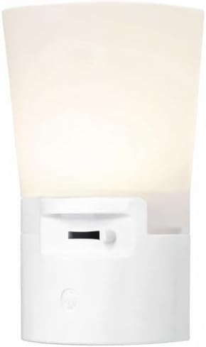 GE Ultrabrite Dimmable Sconce LED Night Light GEPlug-In, Energy Efficient, Dusk-to-Dawn Sensor, Adjustable Brightness, Ideal for Bedroom, Bathroom, Hallway, Nursery, White, 45123, 1 Pack,