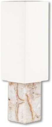 Cruiser’s Caché 18" Contemporary Contemporary Agate Table Lamp, Natural Color with Handloomed Fabric Lampshade