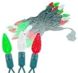 Novelty Lights 24FT 70 LED C6 Christmas String Lights, Outdoor Indoor Commercial Grade Tree Decorations (Red/Green/Pure White)