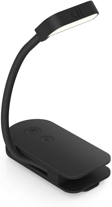 Portable LED Reading Lights, Eye Caring 3 Color Temperatures and Dimming Brightness Book Lights, Lightweight USB Rechargeable Clip-On Lamp for Book Lovers Night Reading (Black)