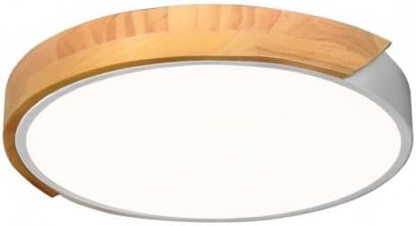 Vikaey Modern LED Ceiling Light, Minimalist Wood Style Flush Mount Ceiling Light Fixture, Circle Lighting Lamp with Acrylic Lampshade for Bedroom Living Room Dining Room Laundry (White, 11.8'')