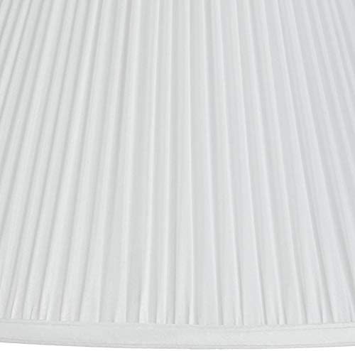 White Mushroom Pleated Large Empire Lamp Shade 7" Top x 16" Bottom x 12" Slant x 11.25" High (Spider) Replacement with Harp and Finial - Springcrest