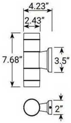VOLT 12V Cast Brass Up/Down Outdoor Sconce (Black) with Lanai Tube Top/Bottom for Low Voltage Landscape Lighting