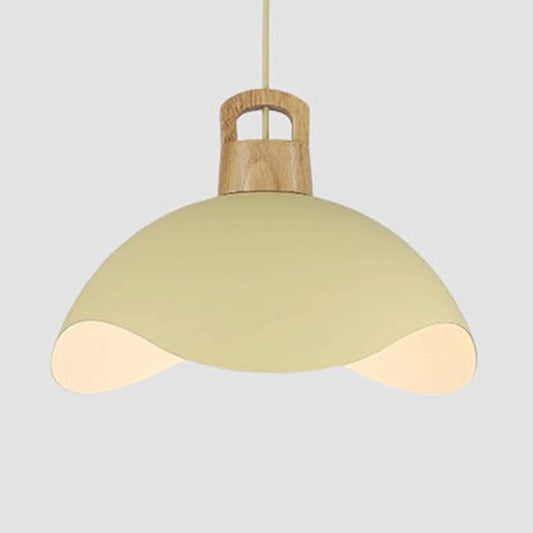 RCIDOS Personalized Pendant Lights Modern Simplicity Hanging Lamp Scandinavian Macaron Lighting Fixture Creative Suspensiom Lamp Wood Art for Kitchen Island Dining Room Over Sink, 35cm, Yellow