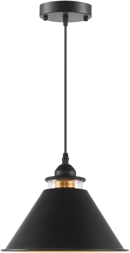 Black Pendant Lights Kitchen Island 2 Pack, Dome Pendant Light Fixtures, Farmhouse Pendant Light, Modern Pendant Lights for Kitchen Island Dining Room Bedroom Study