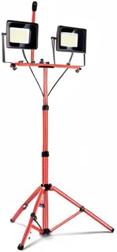 Work Light 10000LM 5000K 1000W Halogen Equivalent led Work Light with 76.8in Adjustable Metal telescoping Tripod Stand IP65 Waterproof for Indoor and Outdoor