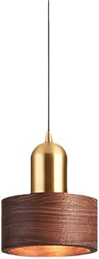 Modern Pendant Light Walnut Wood Pendant Light Fixture Scandinavian Gold Finish Adjustable Hanging Lamp Farmhouse Mid Century Vintage Chandelier for Kitchen Island Dining Room Office Bedroom