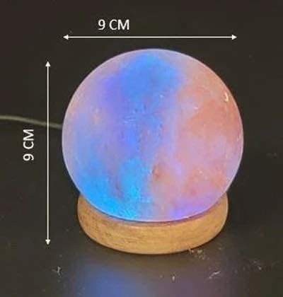 Himalayan Salt Lamp, USB Powered, Color Changing Round Shaped Handcrafted Night Light lamp, Ideal Gift For Home Decore