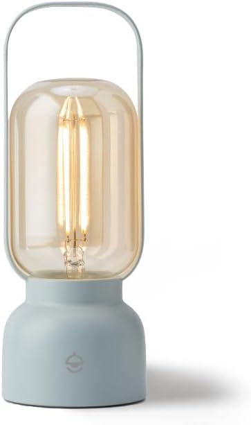 Cordless Small Table Lamp, Dimmable Night Light, 2000mAh Rechargeable Battery Lantern Light for Camping, Nightstand, Decoration, Gift- Blue