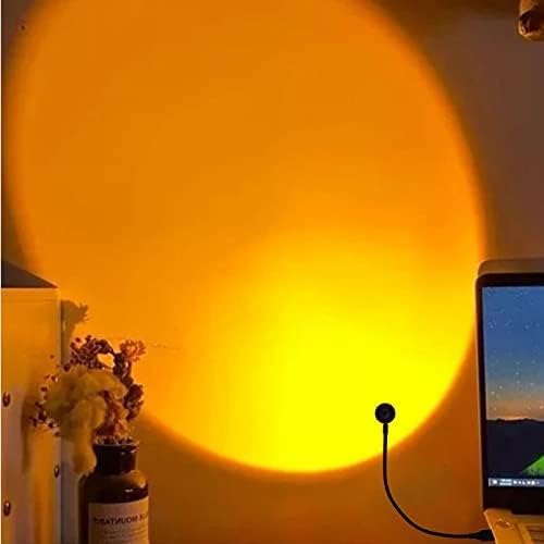 EIUY Sunset Lamp, LED Projection Night Light 360 Degree Rotation Romantic Rainbow Light USB Charging for Photography, Selfie, Party, Bedroom Decor (280mm Sunset Yellow)