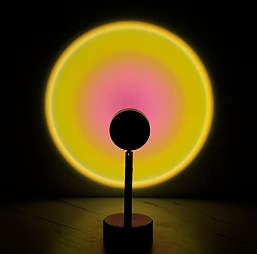 Sunset Lamp Sunset LED Projection 180 Degree Rotation USB Rainbow Projection Lamp Night Light Romantic Projector for Home Party Living Room Bedroom Decor (Sunlight)