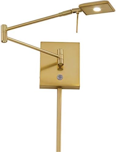 GEORGE KOVACS P4328-248 George's Reading Room LED Swing Arm Wall Lamp, 1-Light, 8 Total Watts, 6.25-in H x 13.75-in W, Honey Gold