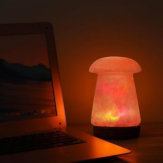 Himalayan Salt Lamp, USB Powered Color Changing Mushroom Shaped Lamp Unique Gift For Home Decore and Relaxation