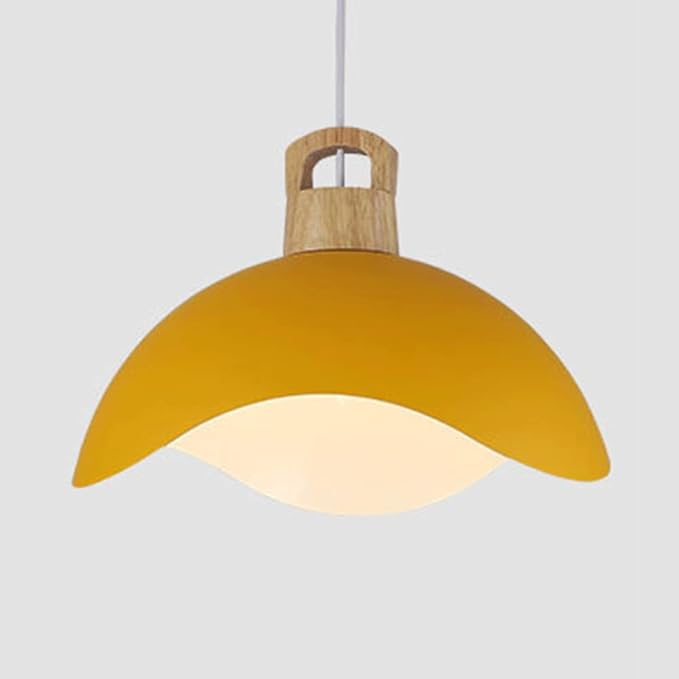 RCIDOS Personalized Pendant Lights Modern Simplicity Hanging Lamp Scandinavian Macaron Lighting Fixture Creative Suspensiom Lamp Wood Art for Kitchen Island Dining Room Over Sink, 30cm, Orange