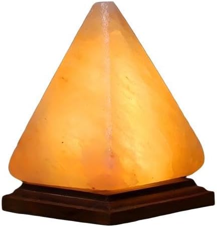 Himalayan Salt Lamp with USB Power, Natural Shape, Color-Changing LED and Warm White Light, Wooden Base Night Light (D, Monochrome)