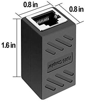 3 PCS Gigabit RJ45 Coupler, Ethernet Extender Connector in Line Coupler for Cat8/Cat7/Cat6/Cat5e/Cat5 Ethernet Cable Extender Adapter Female to Female (Black)