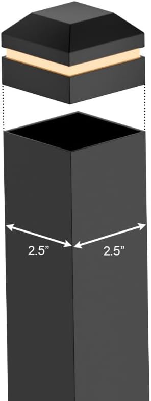 Tru-Scapes® 2.5” Aluminum LED Low Voltage Deck & Fence Post Cap Light (Black) (NOT Solar) Fits RDI & Westbury Posts