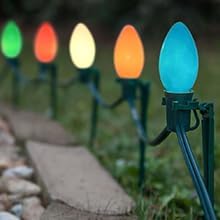 GOOTHY 25 Pack C7 Multicolor Christmas Replacement Bulbs, Multicolor Ceramic Light Bulbs for Christmas Outdoor Patio Indoor String Lights, C7/E12 Candelabra Base, 5 Watt