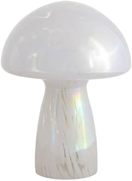 Urban Lifestyle 12" Iridescent Tortoise Glass Mushroom Lamp, Modern Retro Table Lamp for Bedroom, Living Room, or Office Décor
