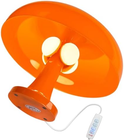 Mushroom Table Lamp - Retro Design for Living Room, Office, Bedroom - Stylish and Functional Orange Mushroom Lamp