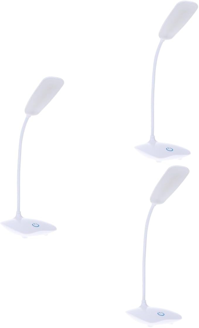 3pcs Led Reading Lamp Touch Control Modes Eye Table Lamp Study Light for Boy Girl and Adults White Design for Reading and Ambient Lighting