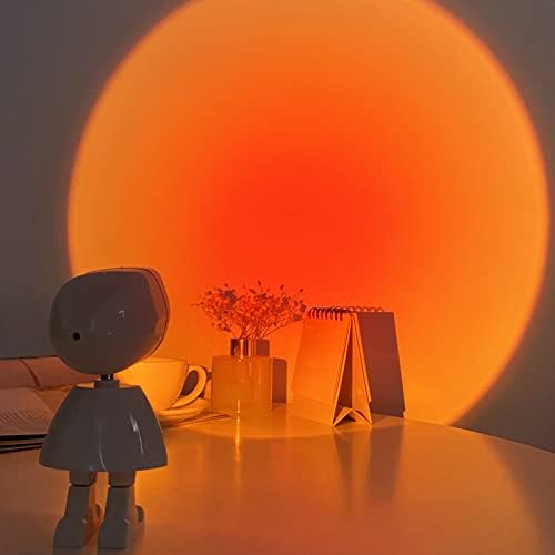 Premium LED Sunset Projection Lamp – Adjustable Brightness Touch Control, 360° Rotating Astronaut Design Ambient Night Light for Bedroom, Home Decor, Party, Photography – Rechargeable & USB Powered