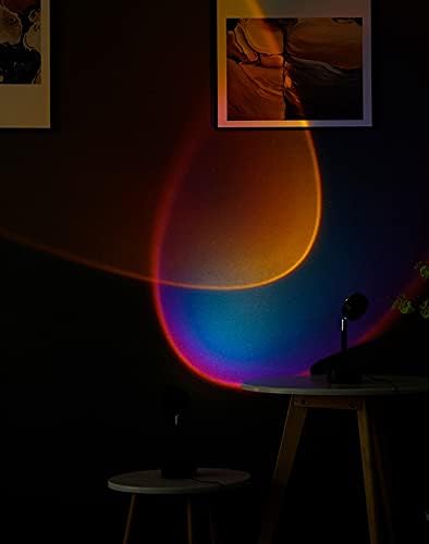 Sunset Lamp Sunset LED Projection 180 Degree Rotation USB Rainbow Projection Lamp Night Light Romantic Projector for Home Party Living Room Bedroom Decor (Sunlight)