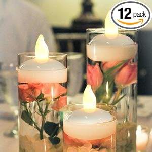 IMAGE Floating Candles, Flameless Floating LED Tea Lights 12 Pack Waterproof Tealight Candles for Wedding Party Spa Home Indoor Outdoor Decor-Warm White
