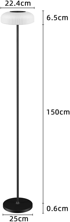 Remote Control Solar Floor Lamp Indoor Outdoor, Cordless IP65 Waterproof Dimmable Touch USB Charging with Metal Stand, Warm/White for Garden Patio