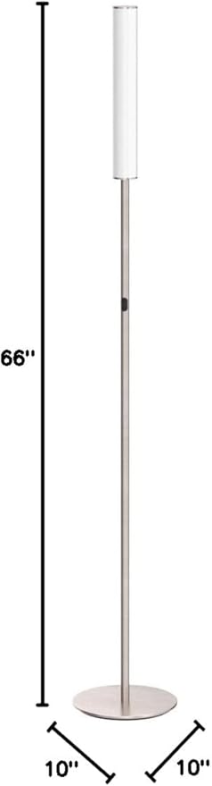 O’Bright LED Cylinder Floor Lamp with Remote Control, Full Range Dimming, Adjustable Color Temperature 3000K-6000K, Minimalist Standing Lamps for Living Room, Bedrooms and Office, Brushed Nickel