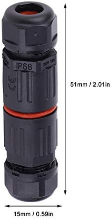 10PCS IP68 Waterproof Connector 3Pin Connector Extension Outdoor Plug Socket Cable Wire Cable for Car Truck Boat Indoor/Outdoor LED Strip Lights