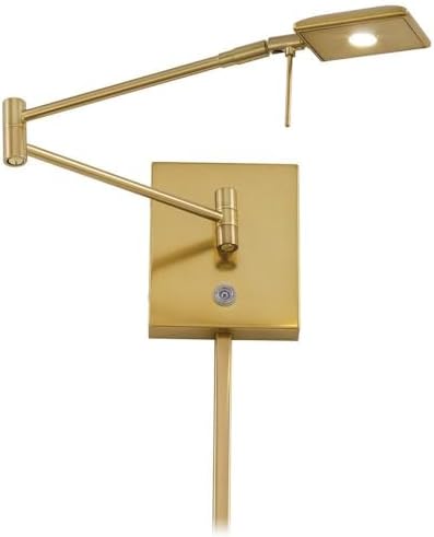 GEORGE KOVACS P4328-248 George's Reading Room LED Swing Arm Wall Lamp, 1-Light, 8 Total Watts, 6.25-in H x 13.75-in W, Honey Gold