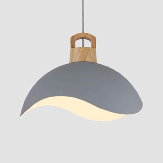 RCIDOS Personalized Pendant Lights Modern Simplicity Hanging Lamp Scandinavian Macaron Lighting Fixture Creative Suspensiom Lamp Wood Art for Kitchen Island Dining Room Over Sink