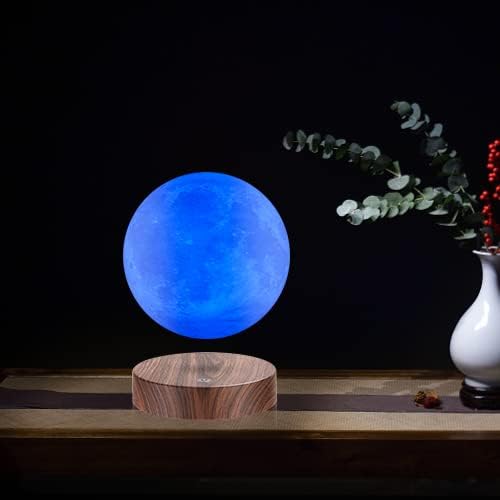 UVEHAS Magnetic Levitating Moon Lamp Floating and Spinning 3D Printing LED Moon Lamp 16 Colors Modes Magnetic Levitation Lunar Night Lights for Home Office Room Table Decoration Cool Gifts