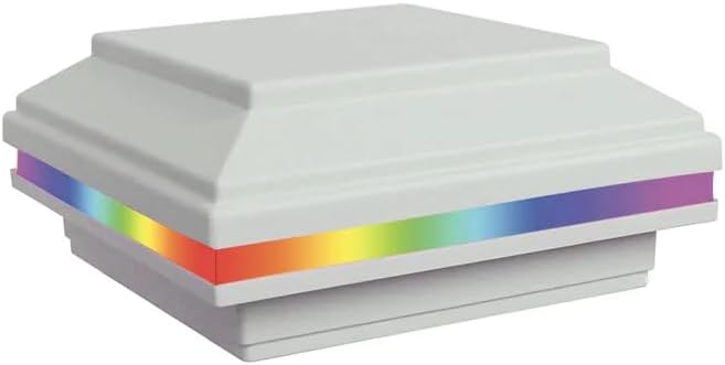 Tru-Scapes® 4.5” Composite Color Changing & Dimmable LED Deck Post Cap Light (Fits TREX Transcend Posts) (White) (Non-Solar)