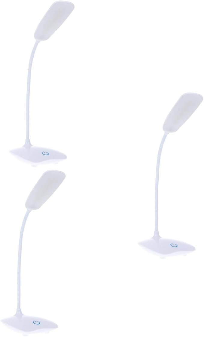 3pcs Led Reading Lamp Touch Control Modes Eye Table Lamp Study Light for Boy Girl and Adults White Design for Reading and Ambient Lighting