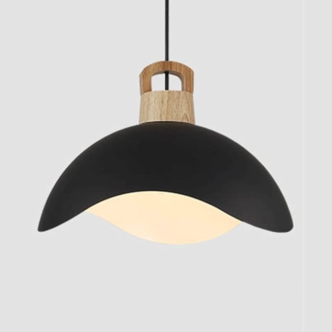 RCIDOS Personalized Pendant Lights Modern Simplicity Hanging Lamp Scandinavian Macaron Lighting Fixture Creative Suspensiom Lamp Wood Art for Kitchen Island Dining Room Over Sink, 40cm, Dark