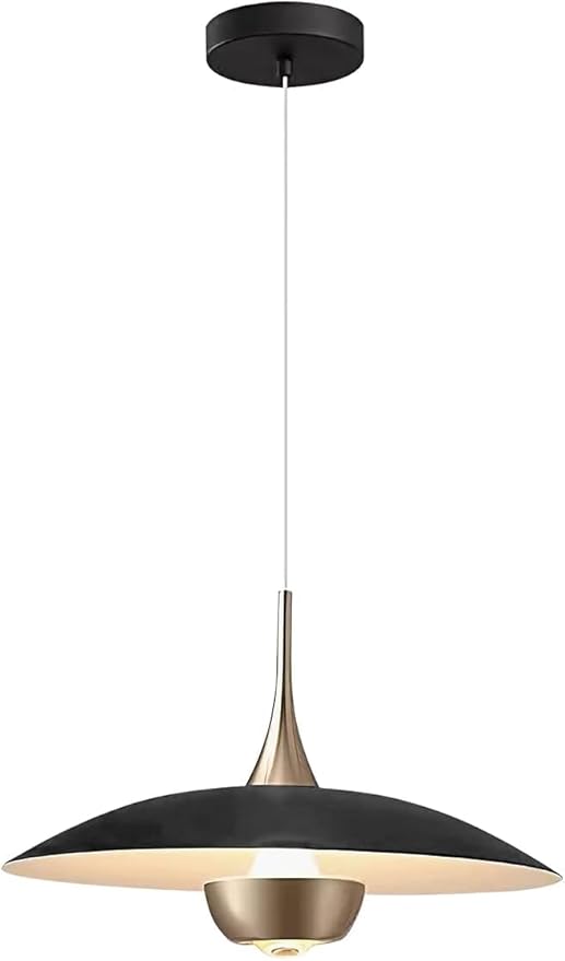 KCO Lighting Modern Black Metal Pendant Lamp Brass Gold Kitchen Island Pendant Light Industrial Matt Black Barn Pedant Lighting Adjustable Retro Vintage Farmhouse Hanging Dining Lights Fixture