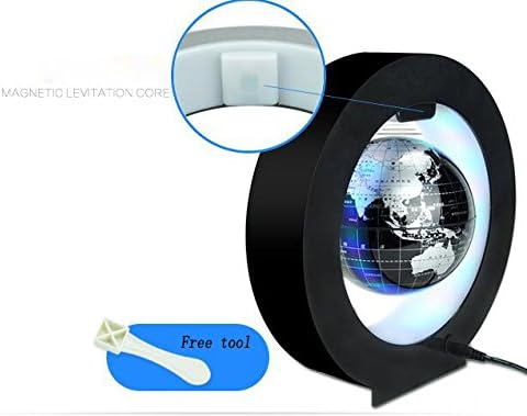 Levitation Floating Globe 4inch Rotating Magnetic Mysteriously Suspended In Air World Map Home Decoration Crafts Fashion Holiday Gifts (White)