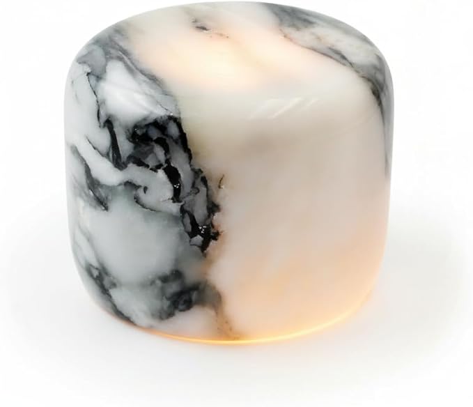 Marble Lamp Night Light Touch Bedside Table Lamp for Bedroom,Type-C Rechargeable Small Desk Bedside Small Lamps,Eye Caring Dimmable LED Ambient lamp (Calacatta Green)