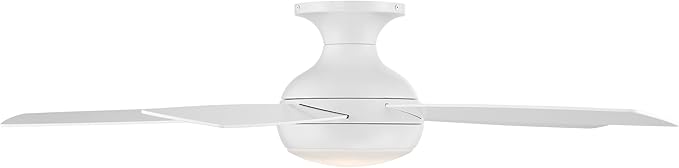 WAC Lighting Odyssey 5-Blade Metal Smart Flush Mount Ceiling Fan in White