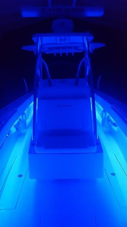 T-Toplights IP68 8FT Blue Marine Submersible LED Light Strip | 12V Under Gunnel Light | Boat Light